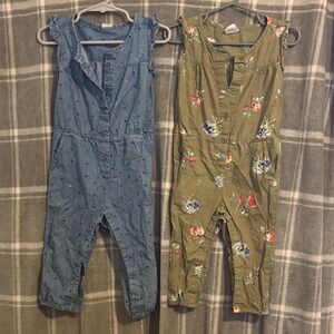 GAP Toddler Olive Green Floral Outfit